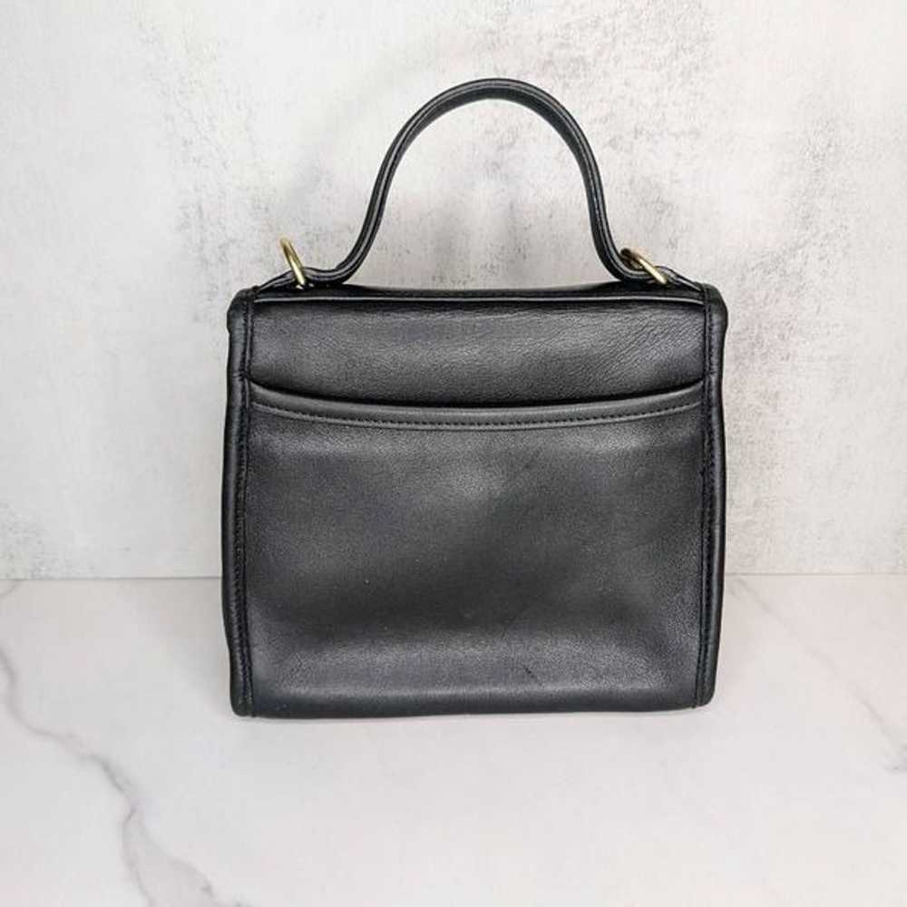 90s Coach Regina Black Leather Top Handle Crossbo… - image 4