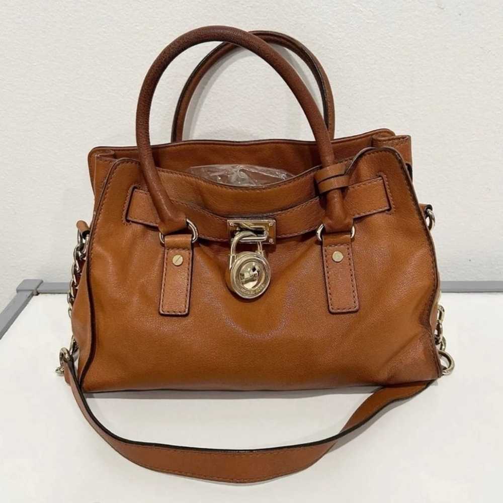 Vintage Michael Kors Tan Leather Hamilton Shoulde… - image 1