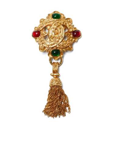 CHANEL Pre-Owned 1994 filigree Gripoix brooch - Go