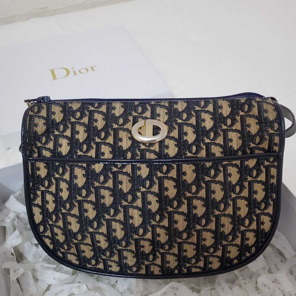 Auth Christian Dior Vintage Trotter Oblique Navy … - image 2