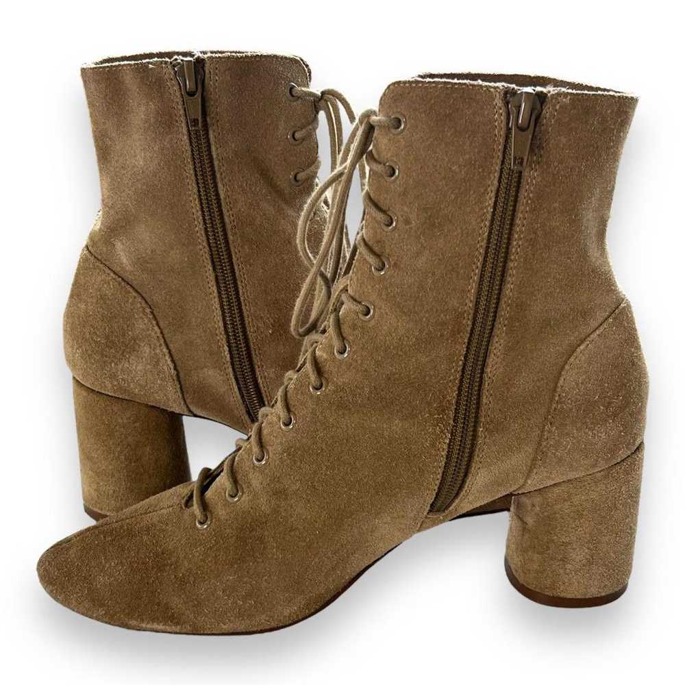 Imperfect ZARA TRAFALUC suede lace-up boots - image 11