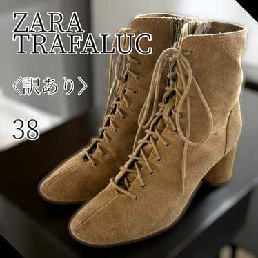 Imperfect ZARA TRAFALUC suede lace-up boots - image 1