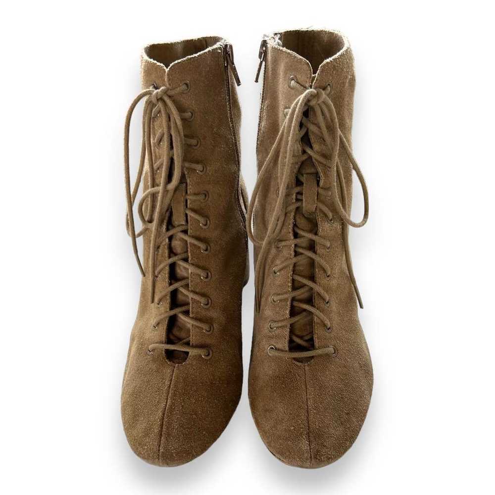 Imperfect ZARA TRAFALUC suede lace-up boots - image 2