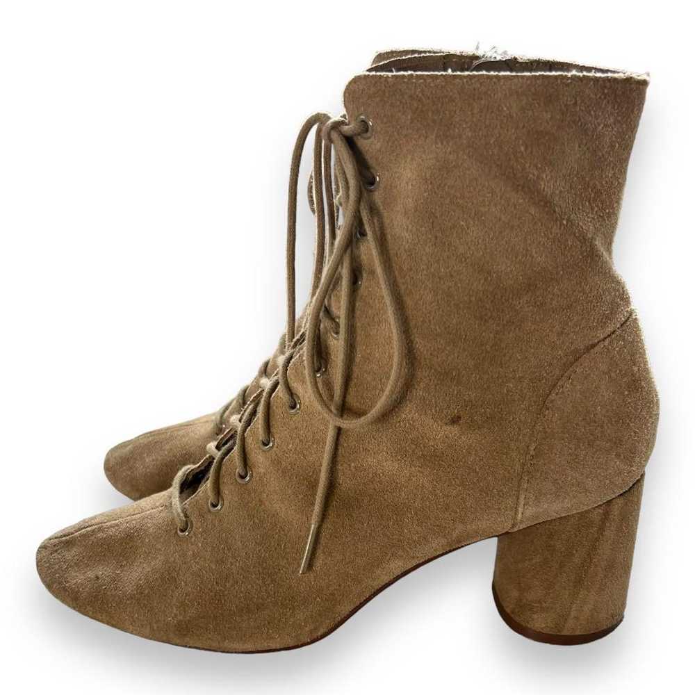 Imperfect ZARA TRAFALUC suede lace-up boots - image 5