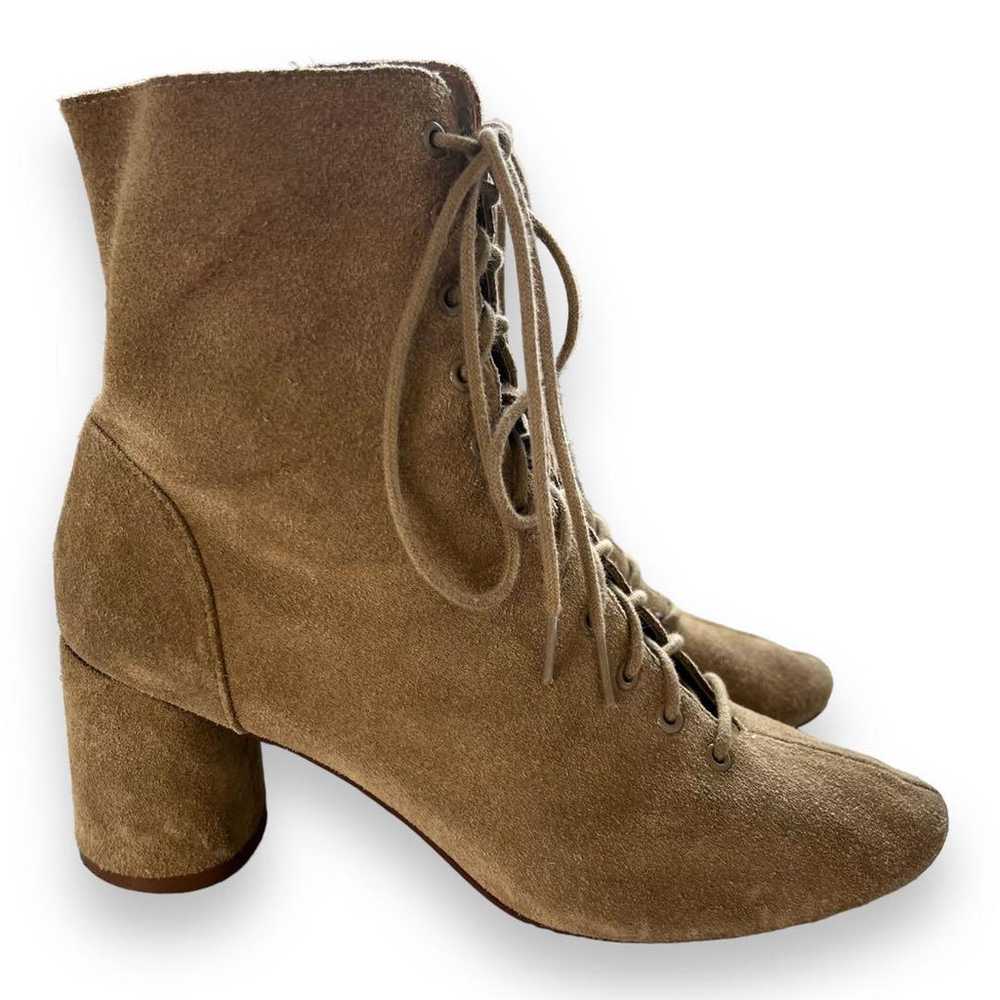 Imperfect ZARA TRAFALUC suede lace-up boots - image 9