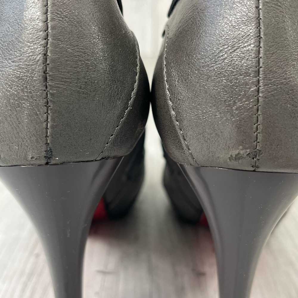 Vintage Stefani Gray Leather Side Zip High Heel A… - image 10