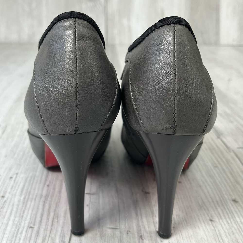 Vintage Stefani Gray Leather Side Zip High Heel A… - image 11