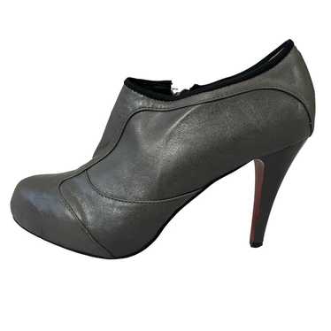 Vintage Stefani Gray Leather Side Zip High Heel A… - image 1