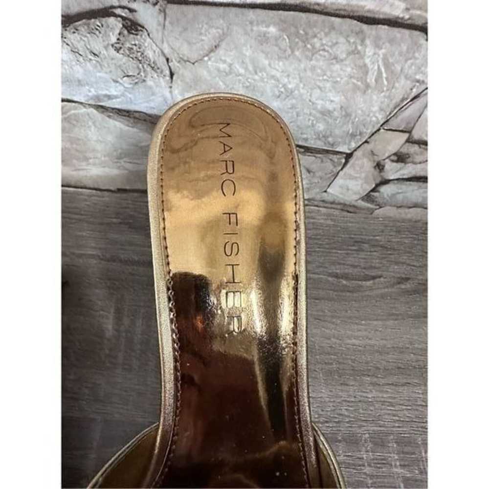 New Vintage Y2K Marc Fisher Gold Leather Cork Wed… - image 3