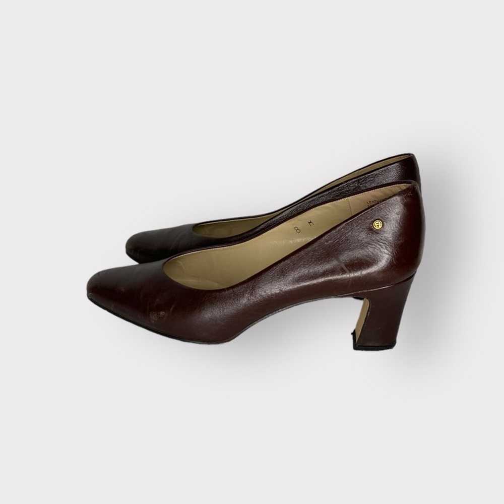 Etienne Aigner Vintage Leather Pumps Brown - image 2