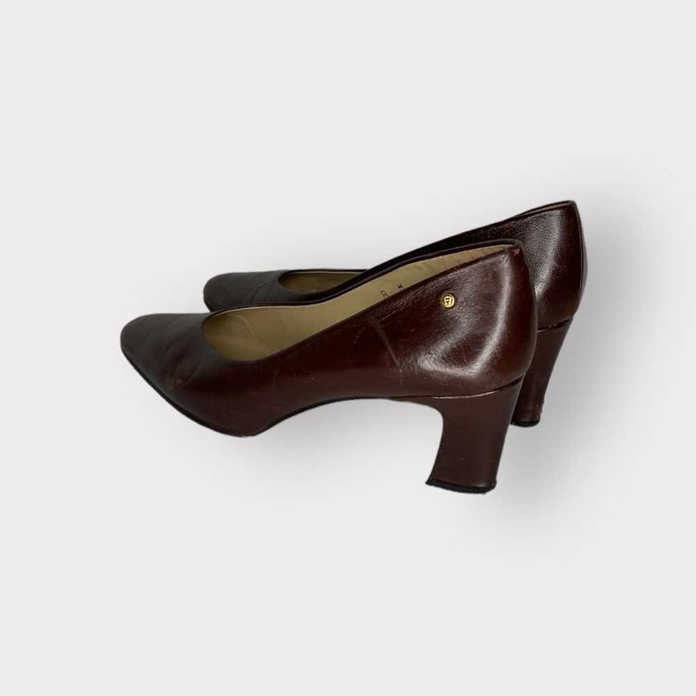 Etienne Aigner Vintage Leather Pumps Brown - image 3