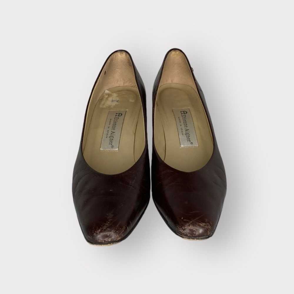 Etienne Aigner Vintage Leather Pumps Brown - image 6