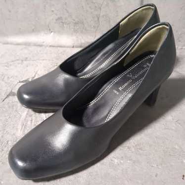 【Romeo Valentino】 (22.5) Square Toe Leather Pumps - image 1