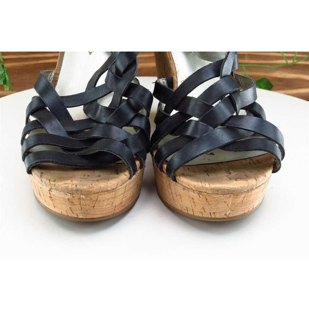 GUESS Sz 9 M Black Strappy Leather Women Sandals - image 2