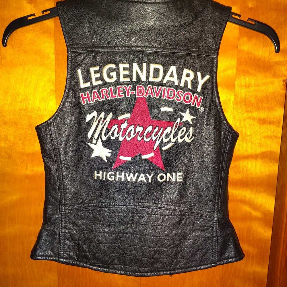 Harley Davidson ladies vintage leather vest - image 1