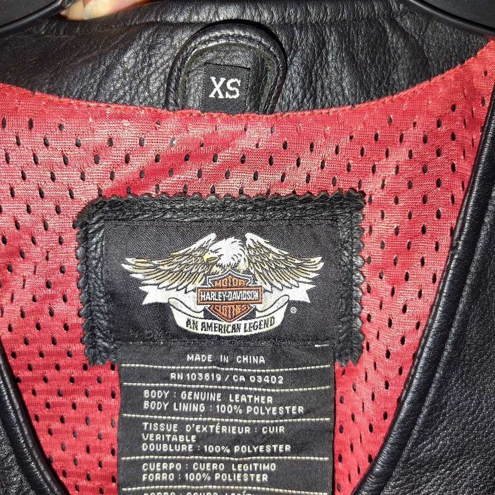 Harley Davidson ladies vintage leather vest - image 3