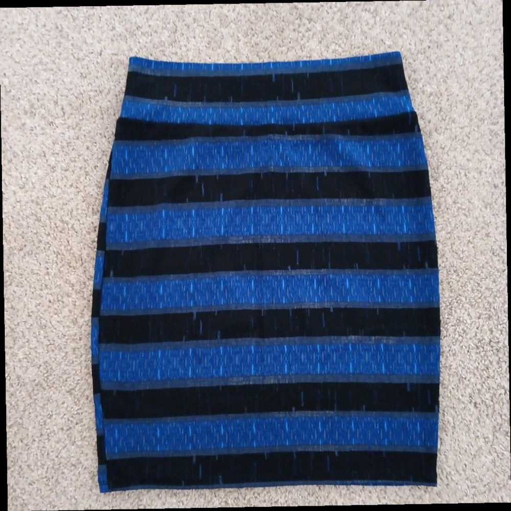 Vintage Knee Length Blue Striped Pencil Style Pul… - image 6