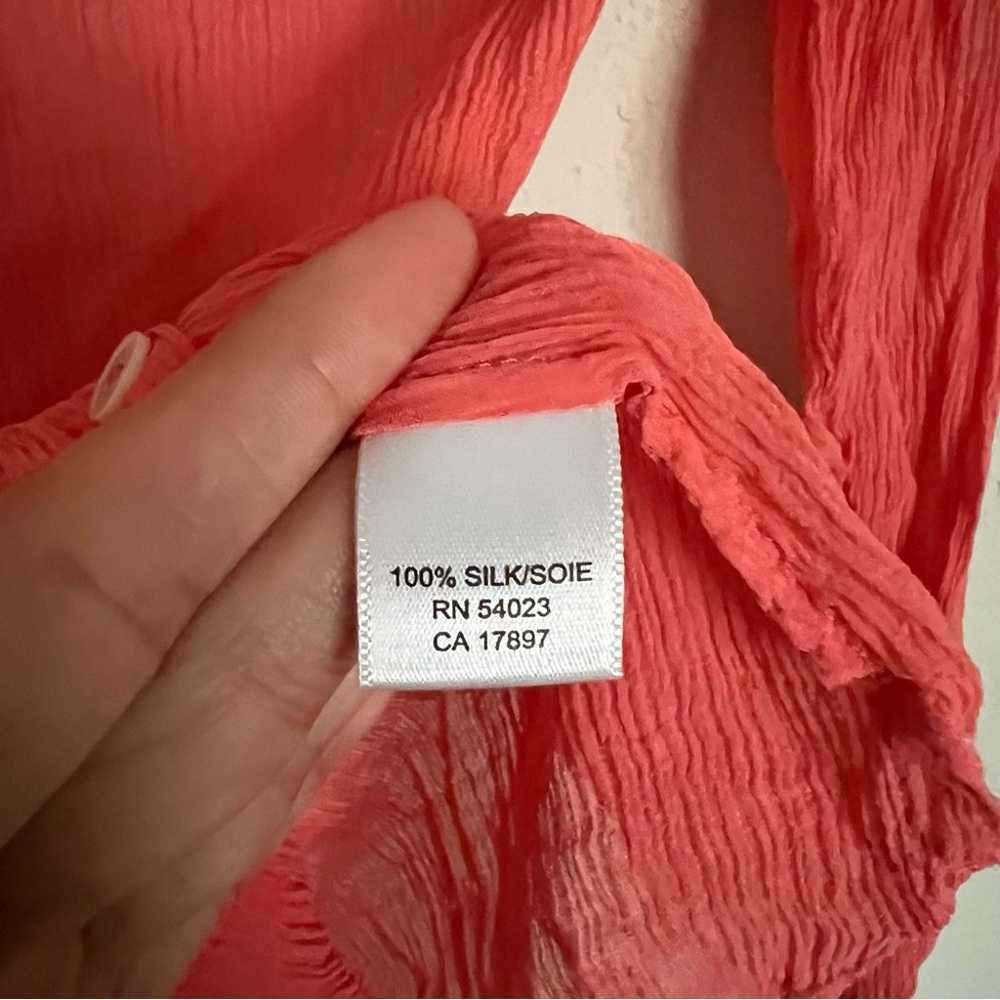 Vintage Banana Republic Coral Sheer Silk Button U… - image 4