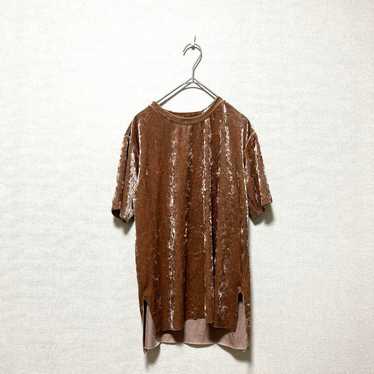 Bershka ♡ XS ♡ Short-Sleeve Velour Cutout T-Shirt - image 1