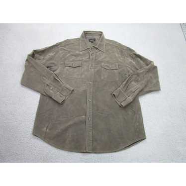 Olive True Grit Shirt Mens XL Olive Green Suede O… - image 1