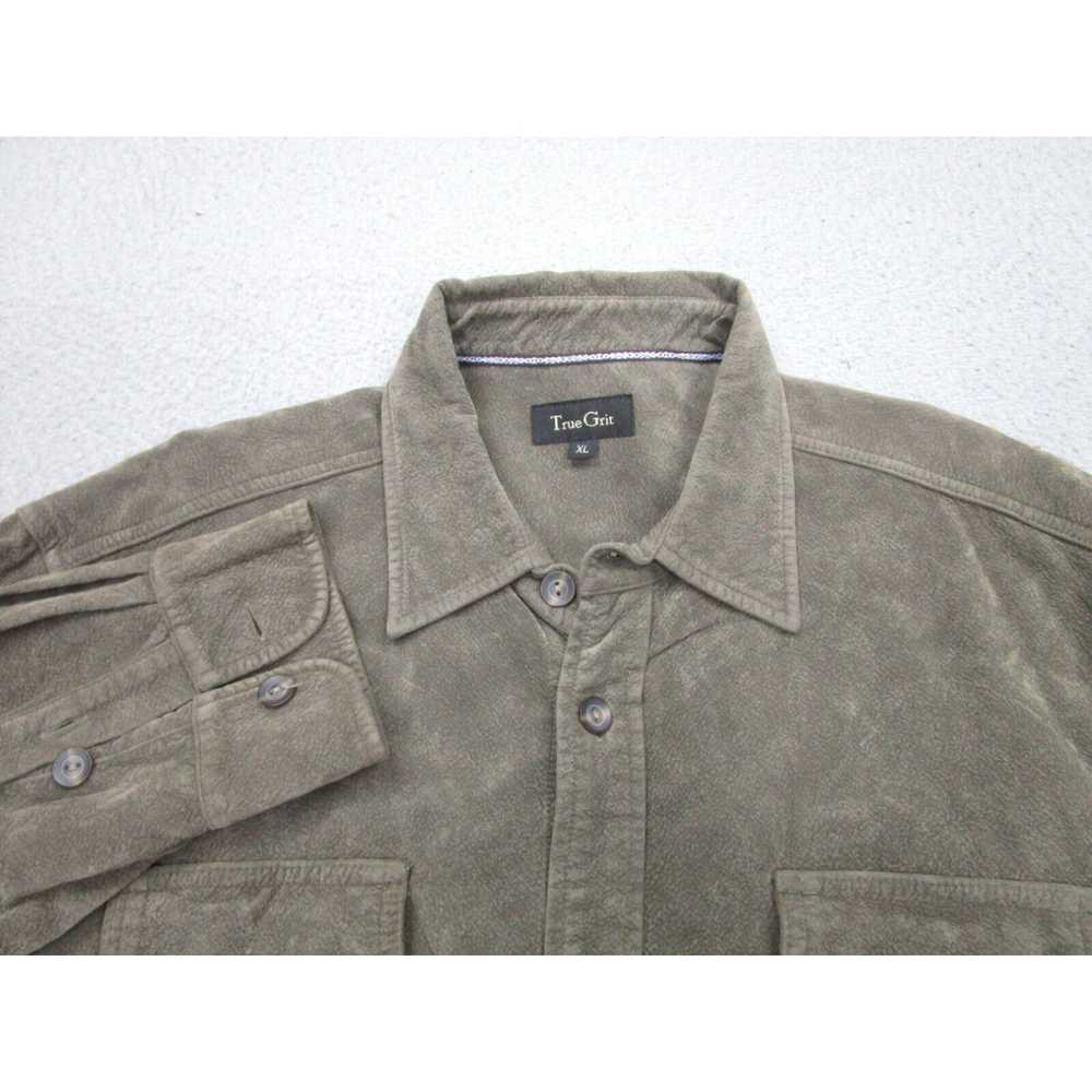 Olive True Grit Shirt Mens XL Olive Green Suede O… - image 3