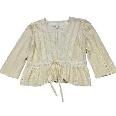 Rebecca Taylor Ribbon Tie Eyelet cardigan, 4 - image 1