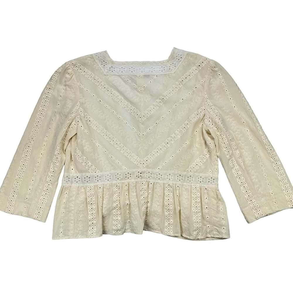 Rebecca Taylor Ribbon Tie Eyelet cardigan, 4 - image 2