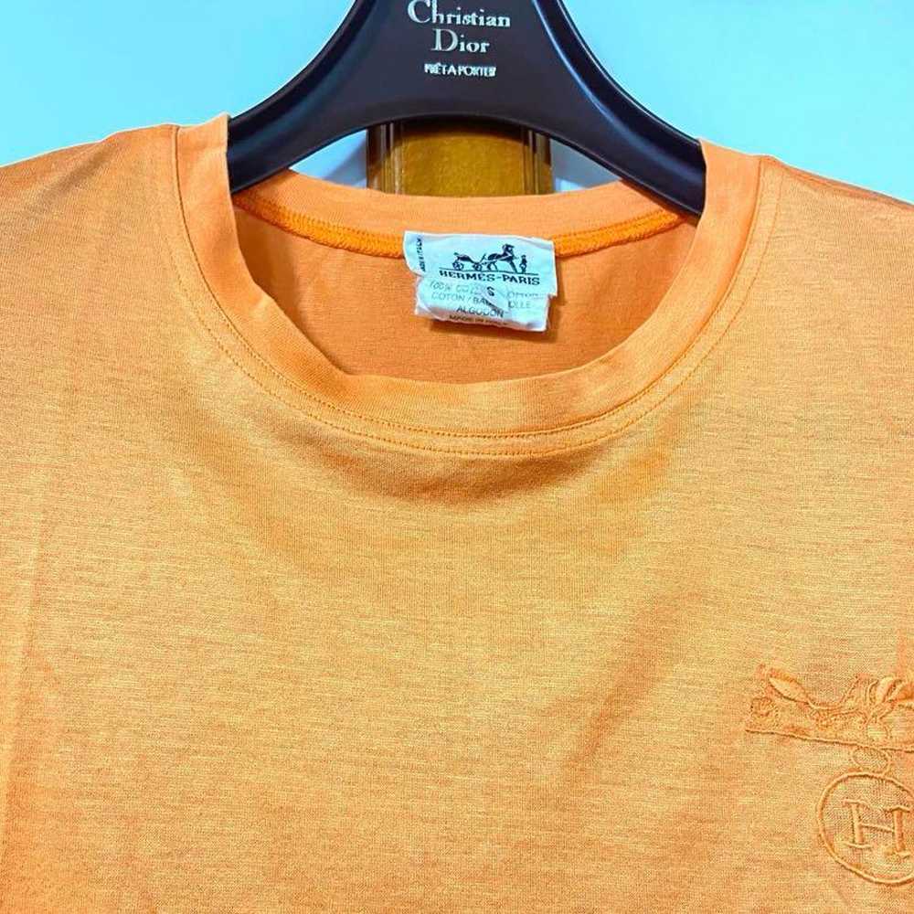 90s HERMES Embroidered T-shirt Made in Italy Cut … - image 3