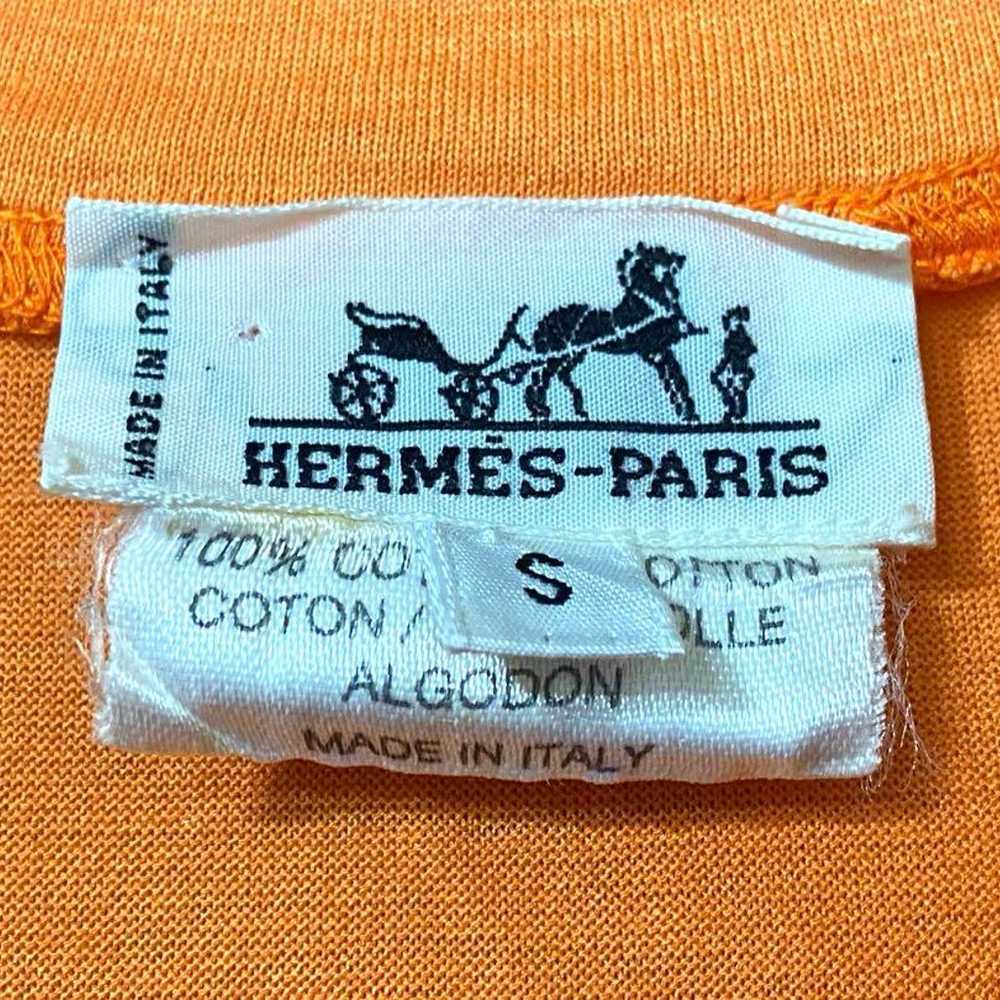 90s HERMES Embroidered T-shirt Made in Italy Cut … - image 6