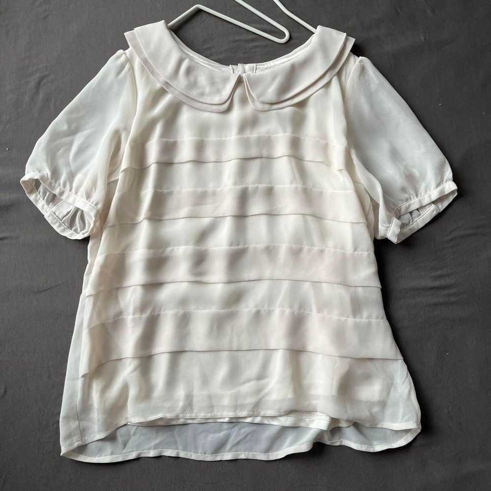 PAGE BOY Page Boy Collared Frill Chiffon Blouse H… - image 3