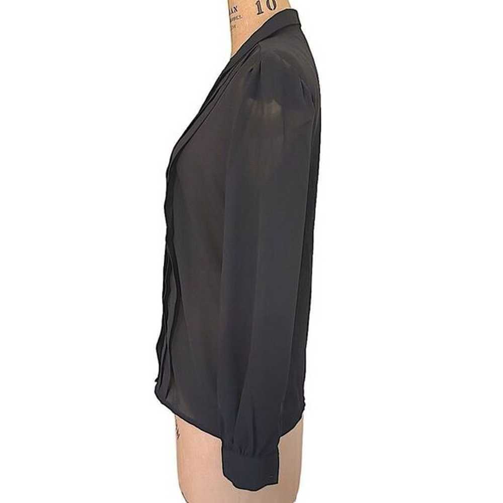 Vintage Jean de Pierre Black Crepe Pleated Blouse… - image 3