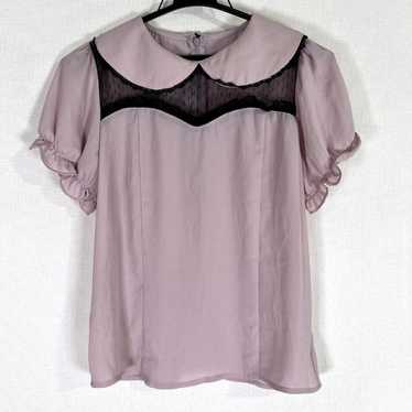 [Ank Rouge] Pink and Black Lace Cut-Sleeve T-shir… - image 1