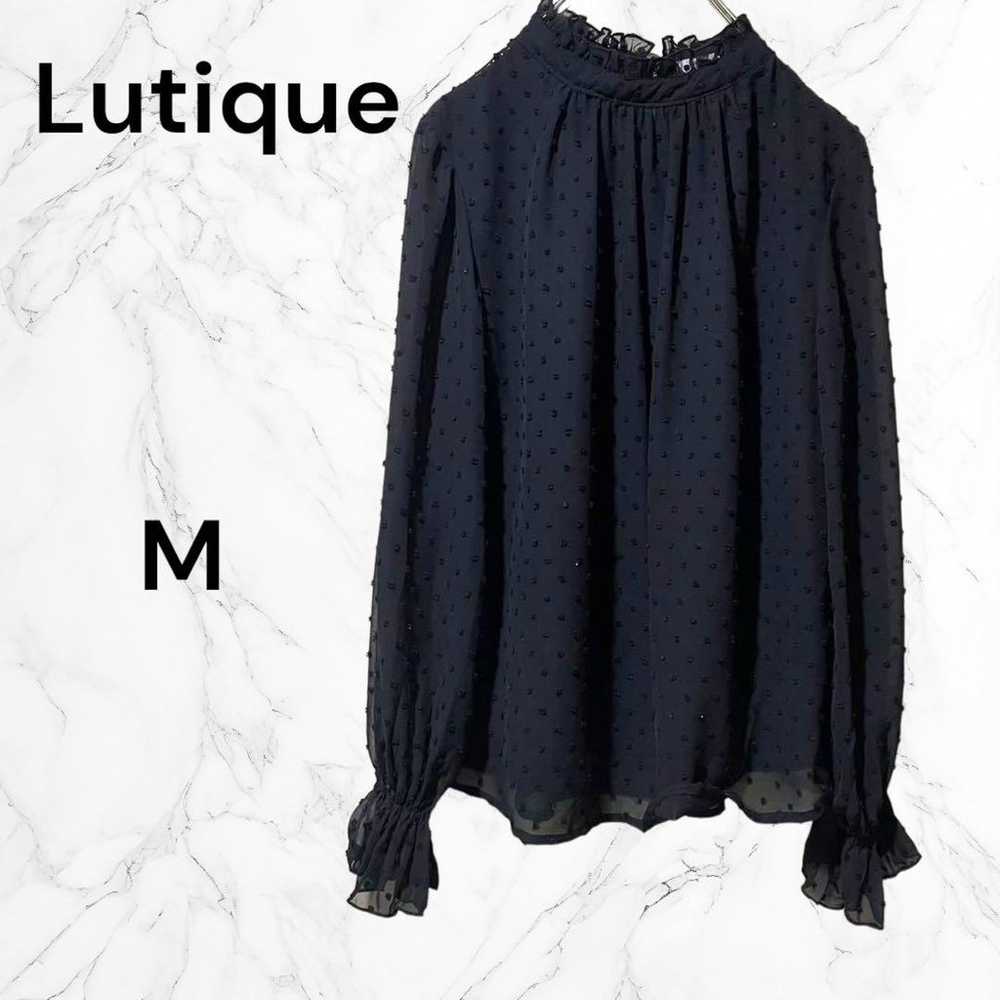 【Lutique】Blouse, polka dot pattern, black, sheer,… - image 1