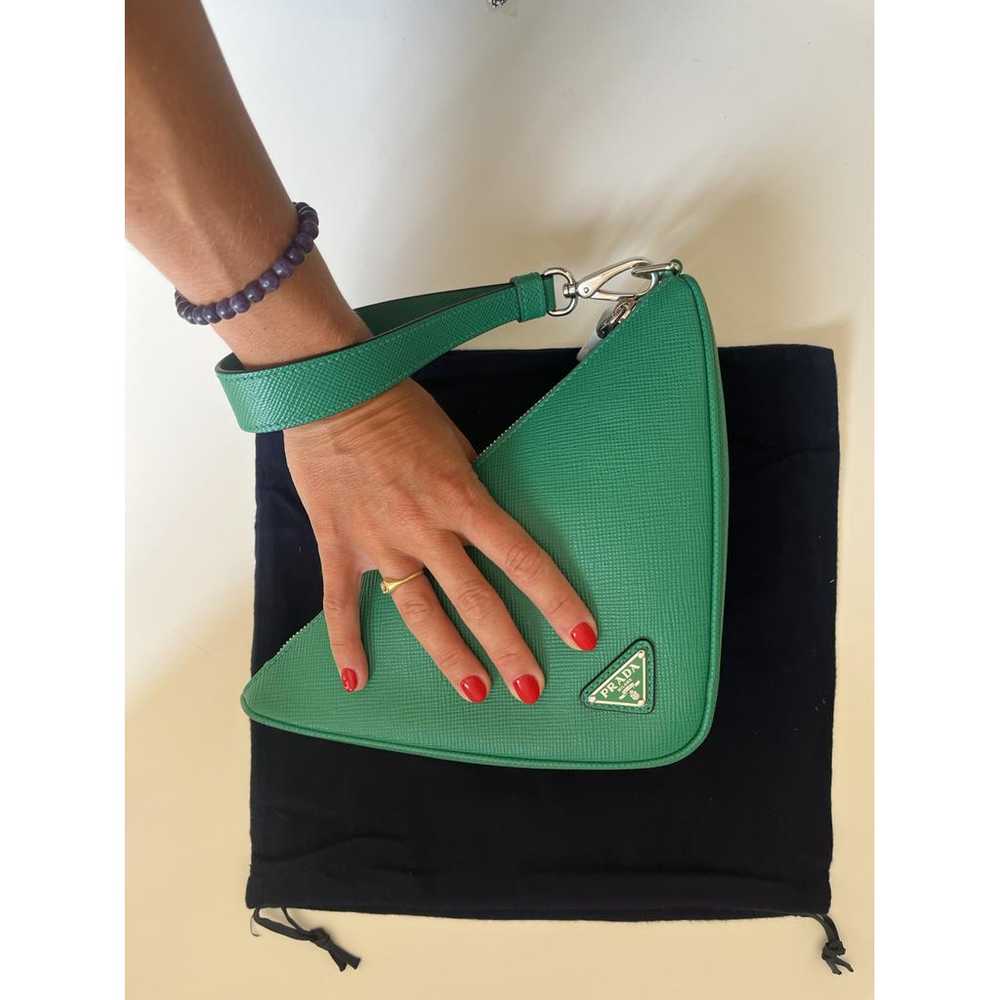 Prada Triangle leather clutch bag - image 4