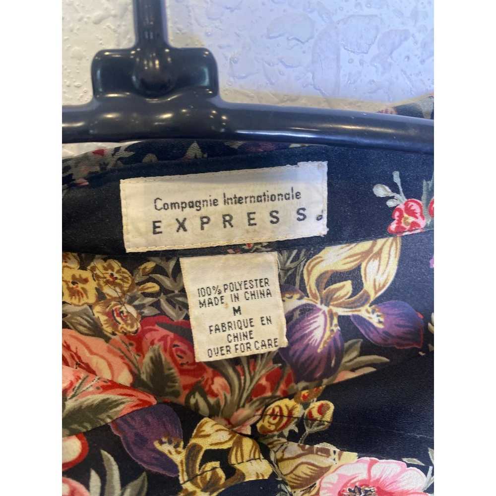 Express Vintage 90’s Sheer Floral High Low Long S… - image 2