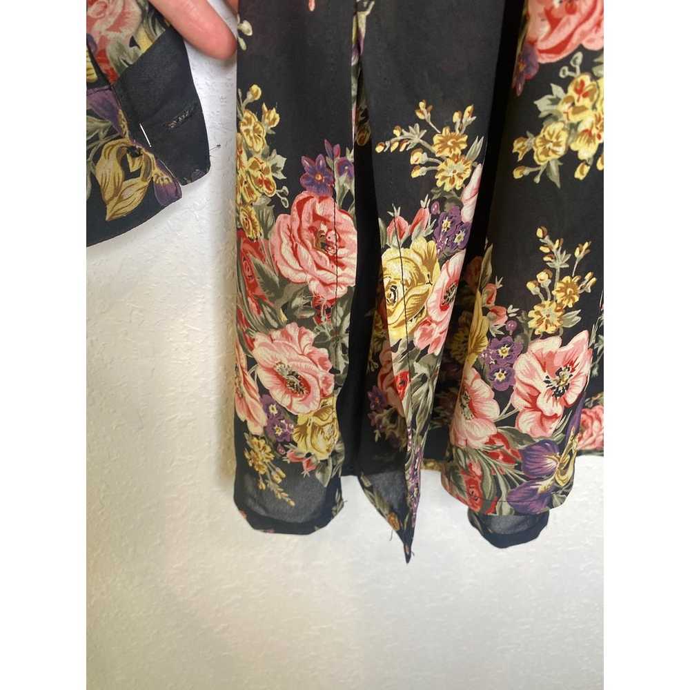 Express Vintage 90’s Sheer Floral High Low Long S… - image 5