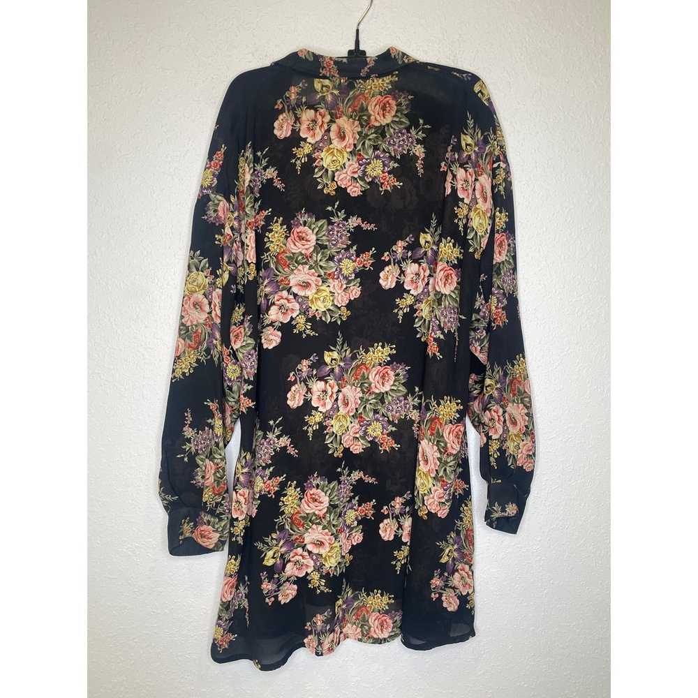 Express Vintage 90’s Sheer Floral High Low Long S… - image 8