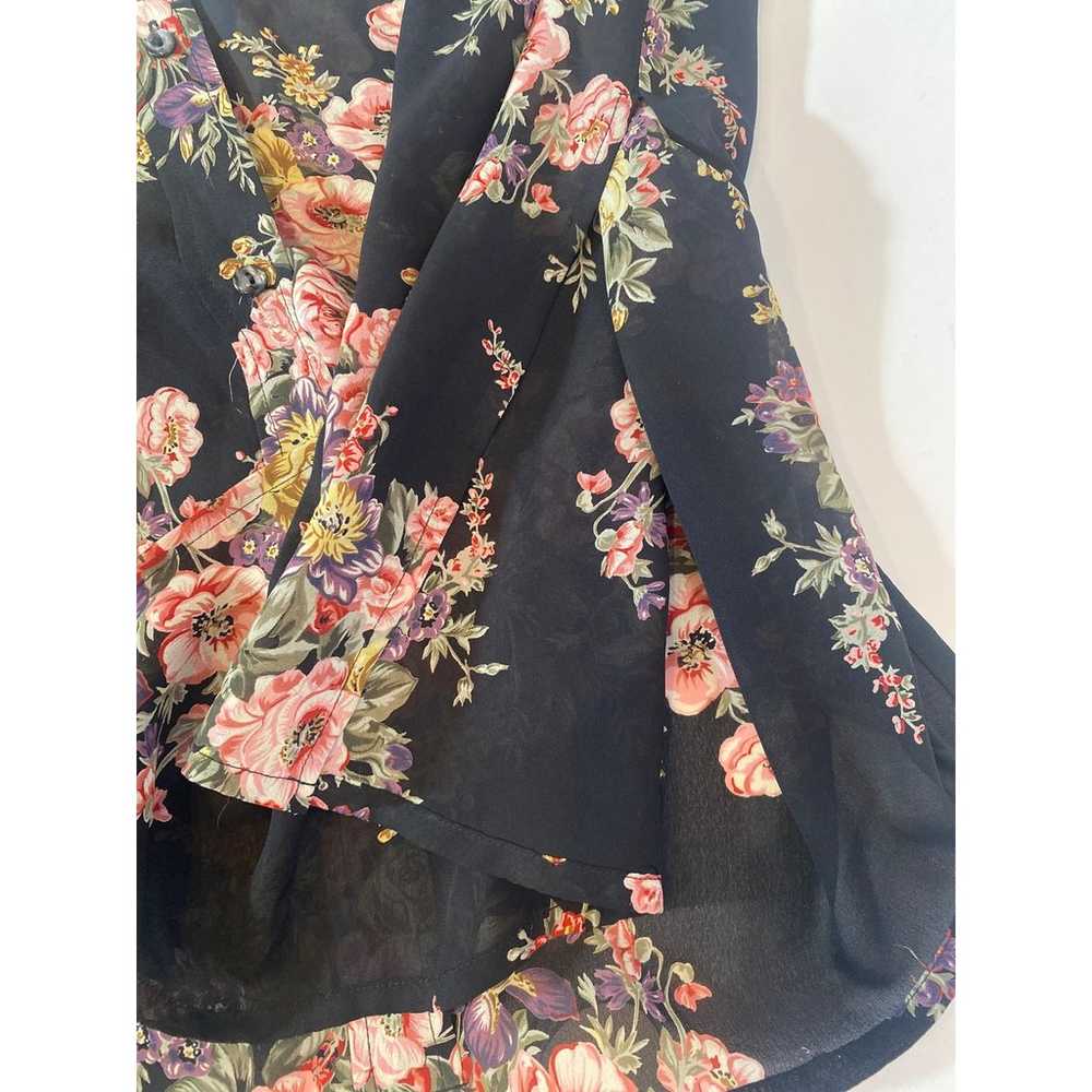 Express Vintage 90’s Sheer Floral High Low Long S… - image 9