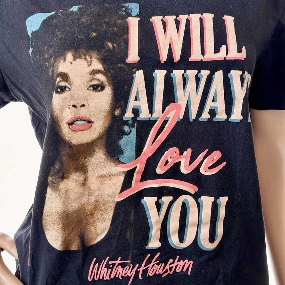 Whitney Houston Graphic Print T Shirt Womens Blac… - image 2