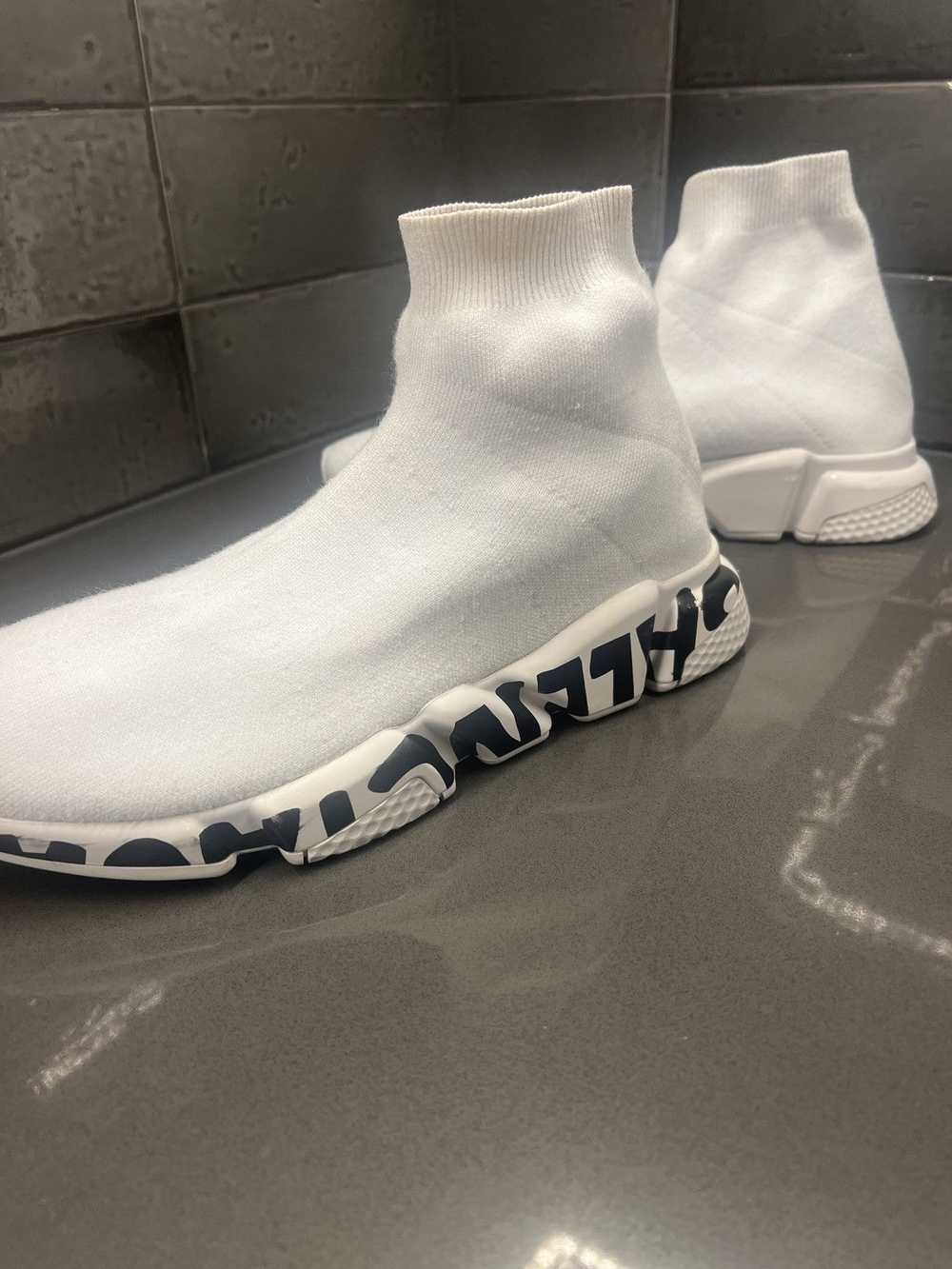 Balenciaga Neoprene Knit Speed Graffiti Sneakers … - image 1