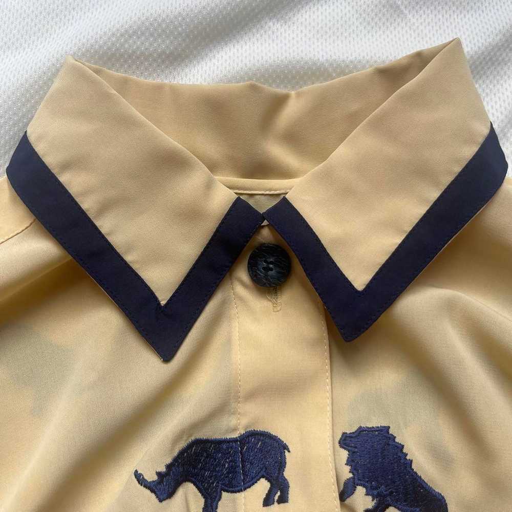 vintage embroidery shirt blouse animal safari, si… - image 10