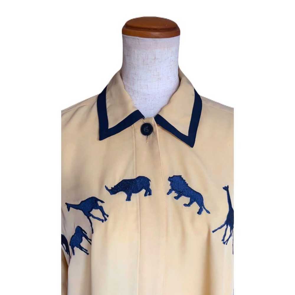 vintage embroidery shirt blouse animal safari, si… - image 3