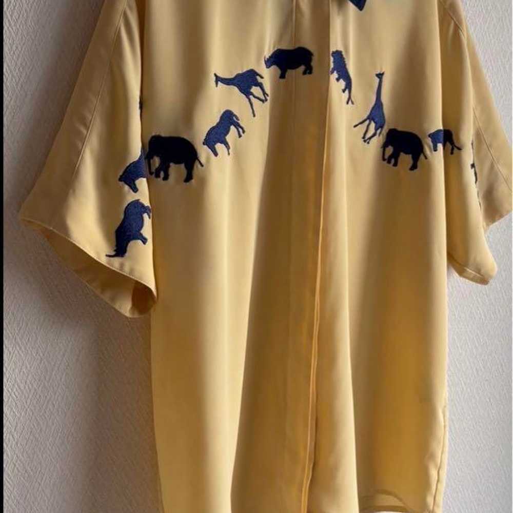 vintage embroidery shirt blouse animal safari, si… - image 6