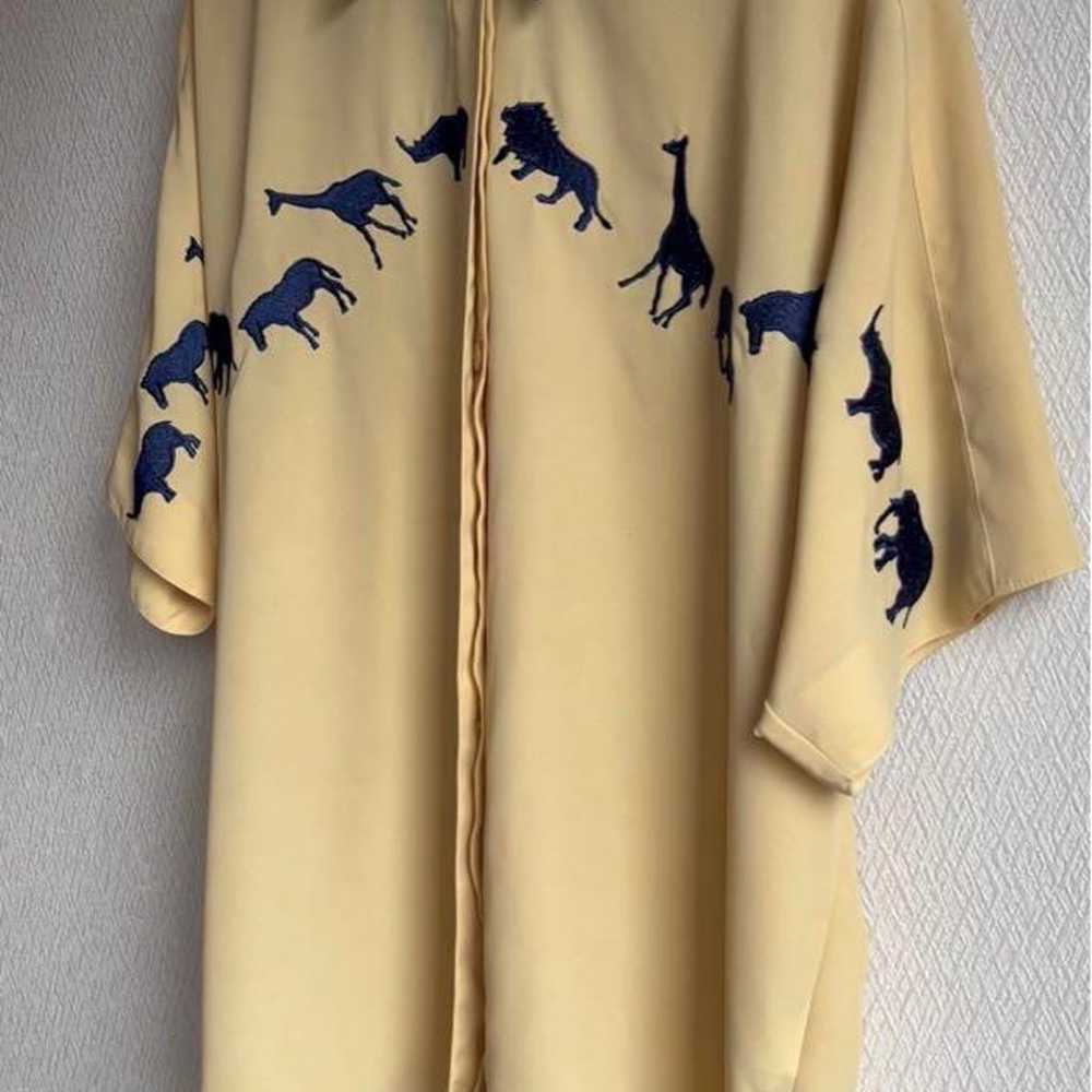 vintage embroidery shirt blouse animal safari, si… - image 7