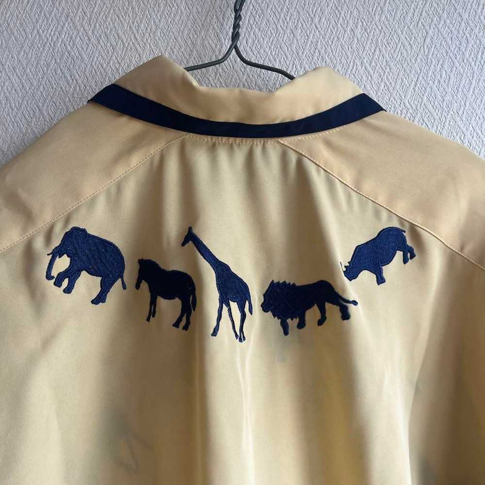 vintage embroidery shirt blouse animal safari, si… - image 9