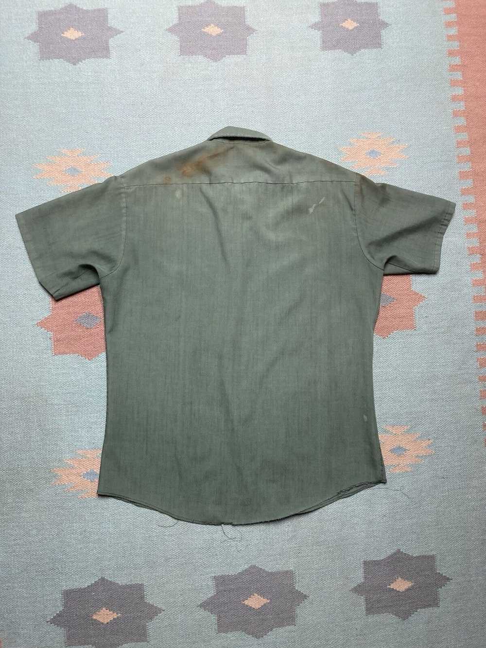 Streetwear × Vintage VTG 70s work shirt green wor… - image 7