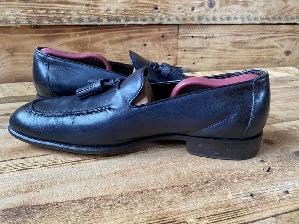 Tom Ford Tomford tassel navy blue leather loafers… - image 10