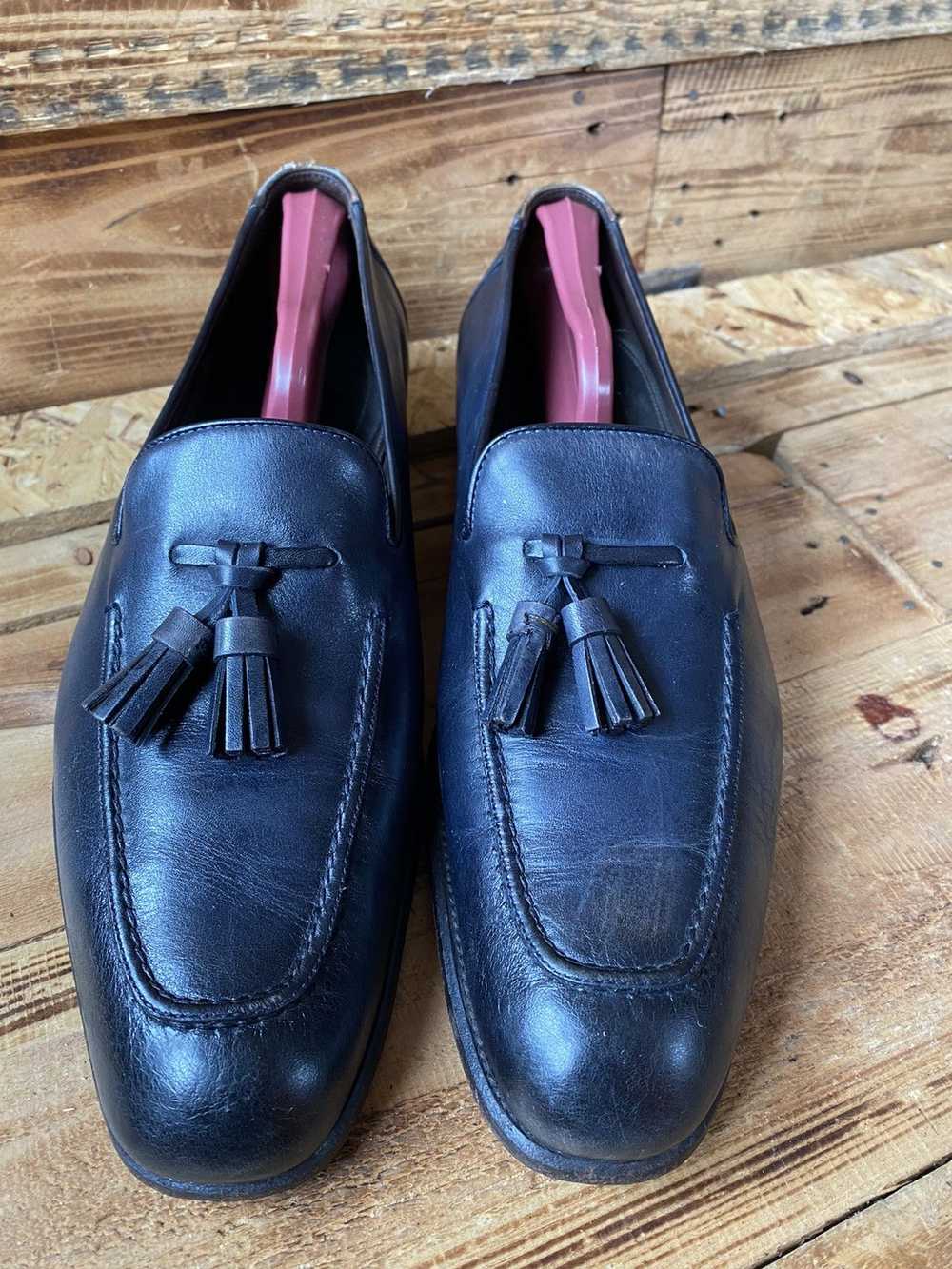 Tom Ford Tomford tassel navy blue leather loafers… - image 3