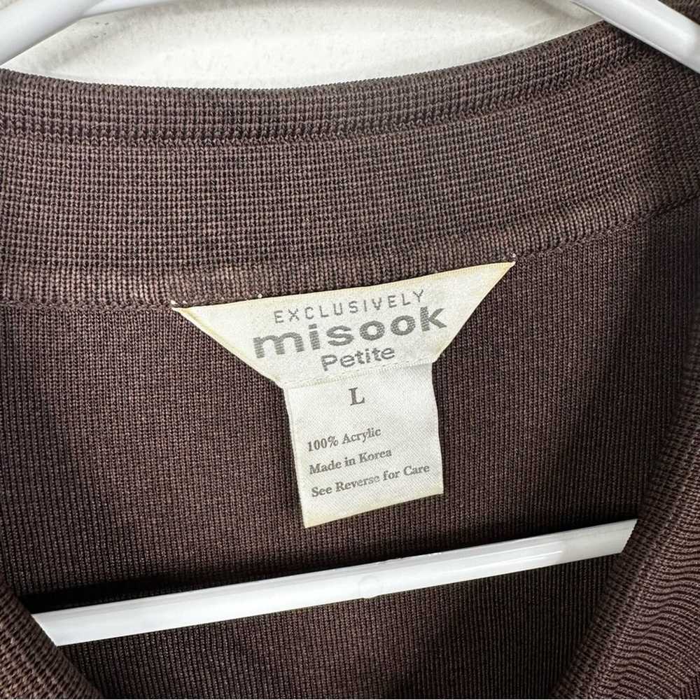 Vintage Exclusively Misook Chocolate Brown Button… - image 6