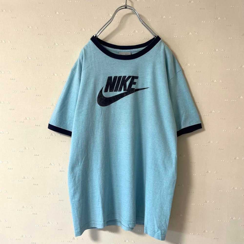 Vintage 00's Nike ringer T-shirt with flocky prin… - image 2